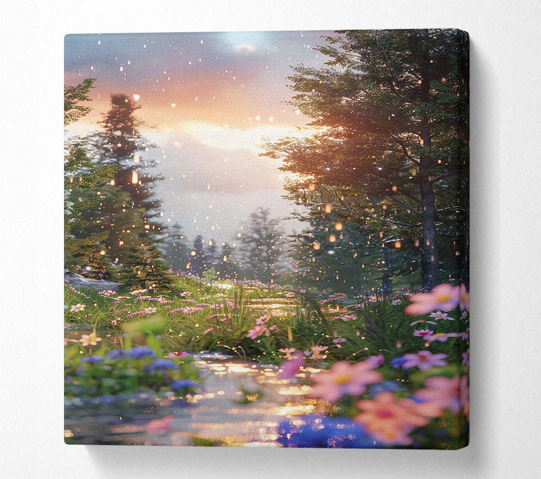  A Canvas Print of Golden Stream In Bloom Canvas Print