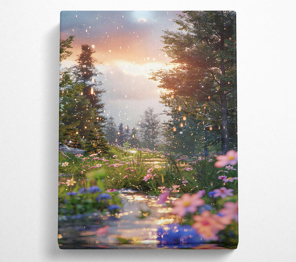  A Canvas Print of Golden Stream In Bloom Canvas Print