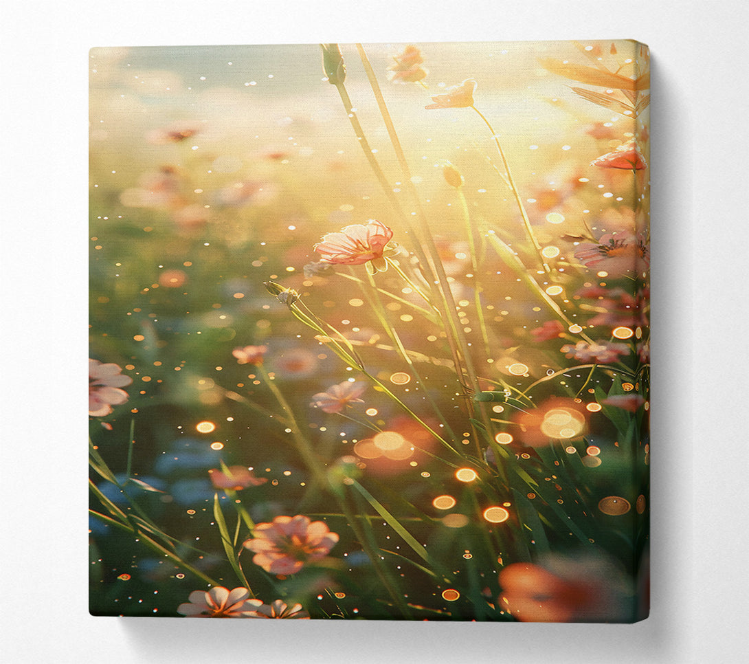  A Canvas Print of Golden Light Blooms Canvas Art