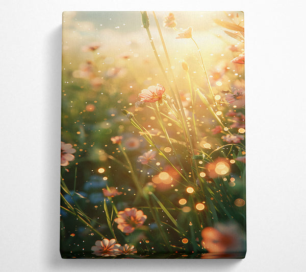  A Canvas Print of Golden Light Blooms Canvas Art