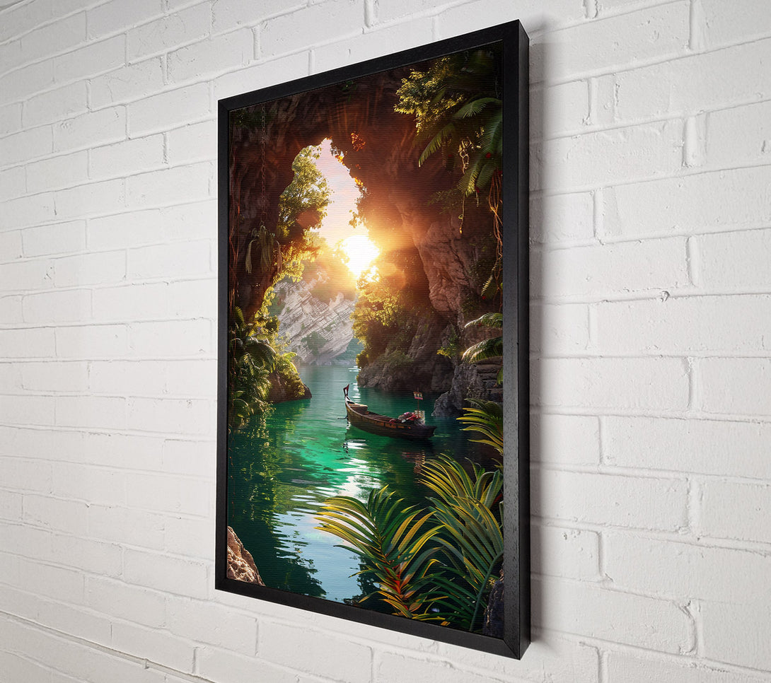  A Canvas Print of Emerald Lagoon Sunset Canvas Print