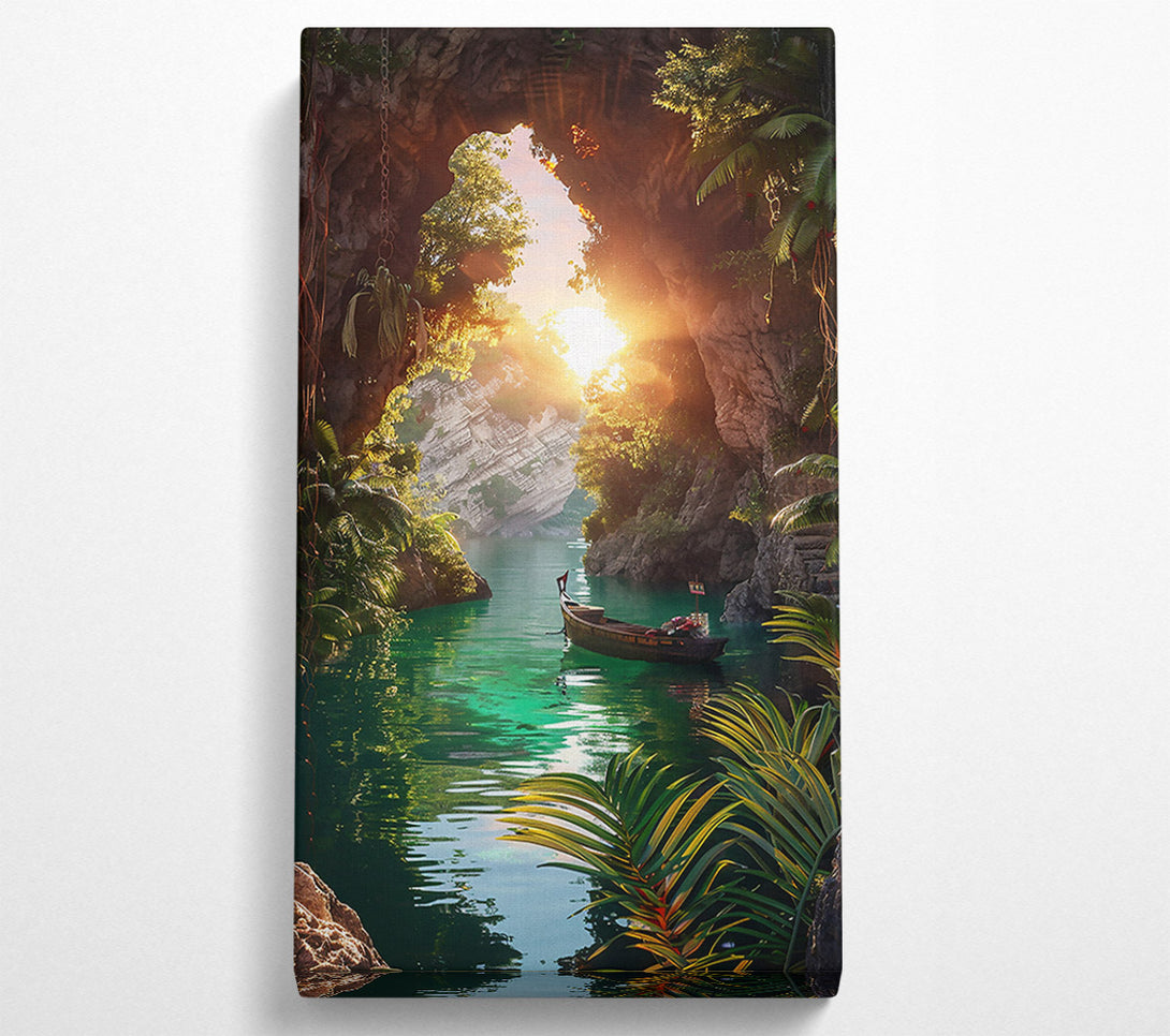  A Canvas Print of Emerald Lagoon Sunset Canvas Print