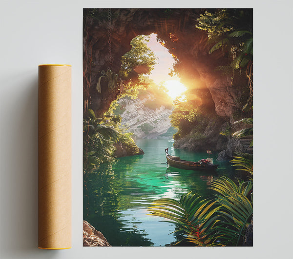 Emerald Lagoon Sunset Print