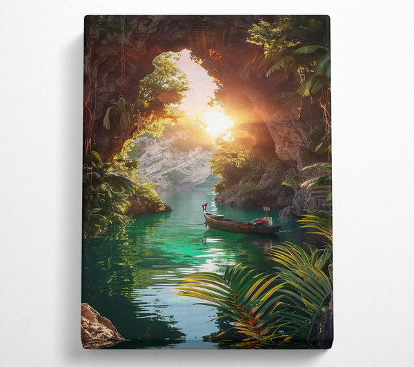  A Canvas Print of Emerald Lagoon Sunset Canvas Print