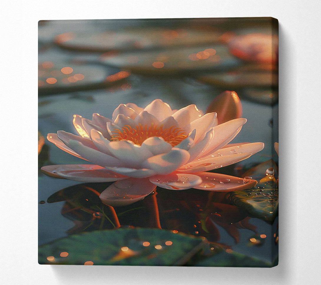  A Canvas Print of Pale Pink Water Lily Canvas Art