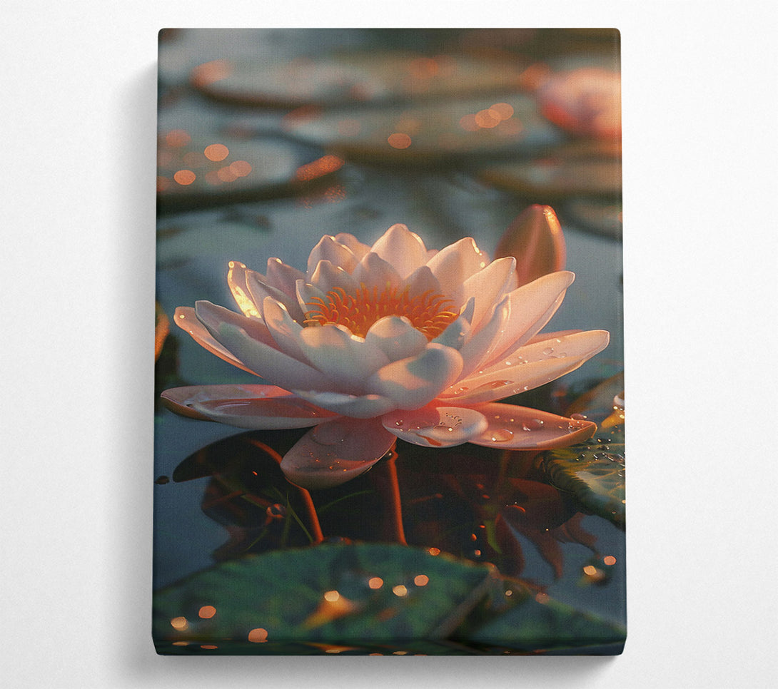  A Canvas Print of Pale Pink Water Lily Canvas Art