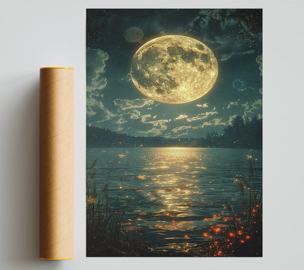 Golden Moon Reflections Giclee Print