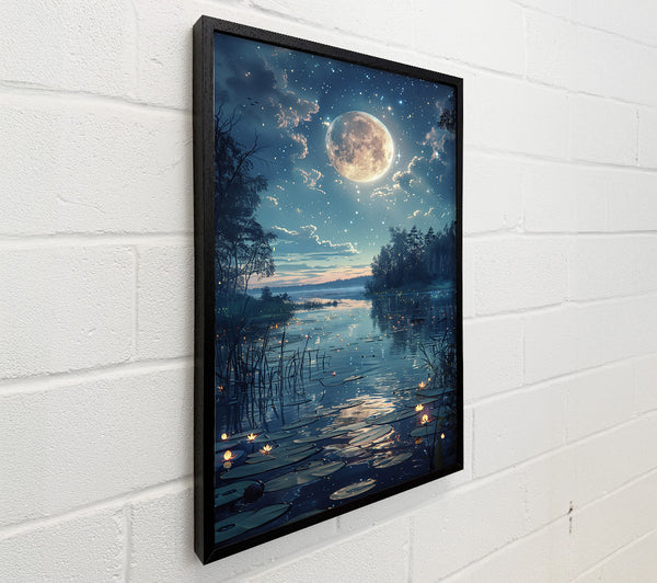Azure Moonlit Lake