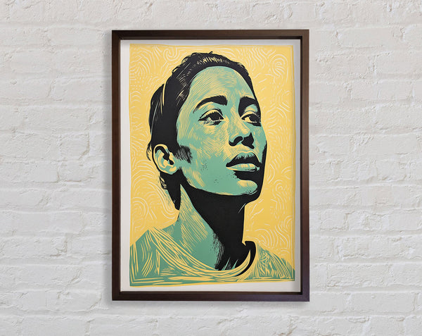 Green And Walnut Woman Framed Print