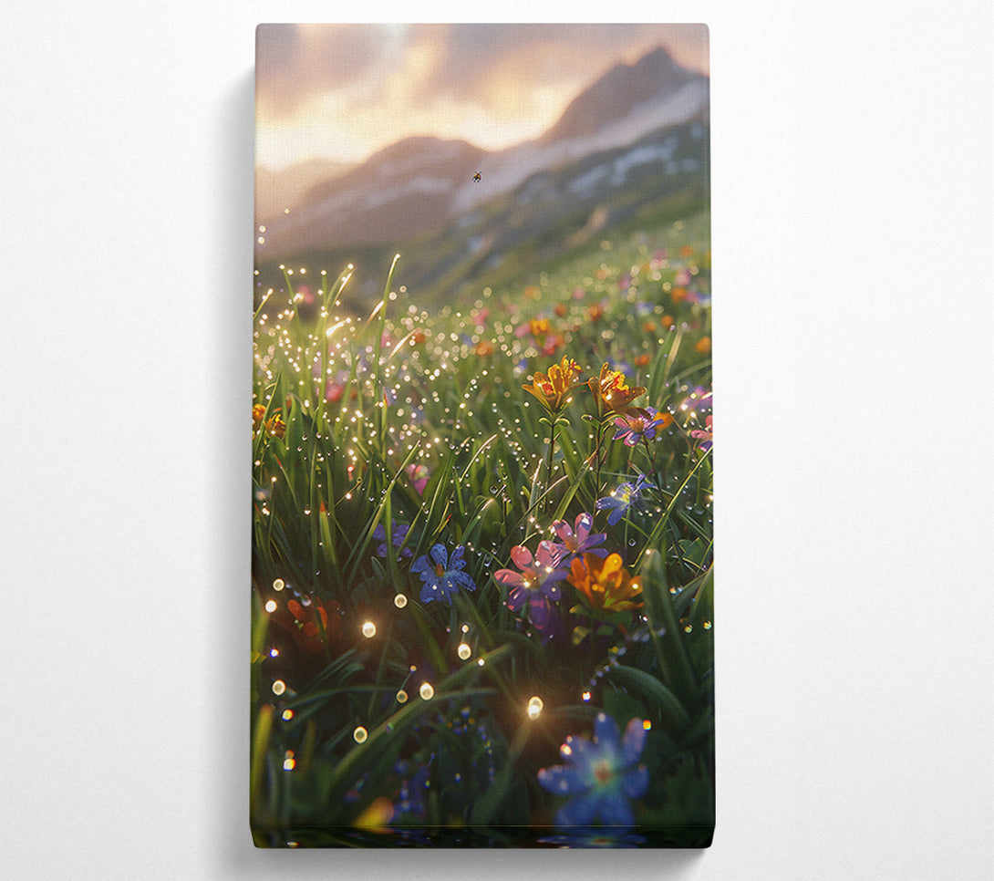  A Canvas Print of Golden Dewy Meadow Canvas Art