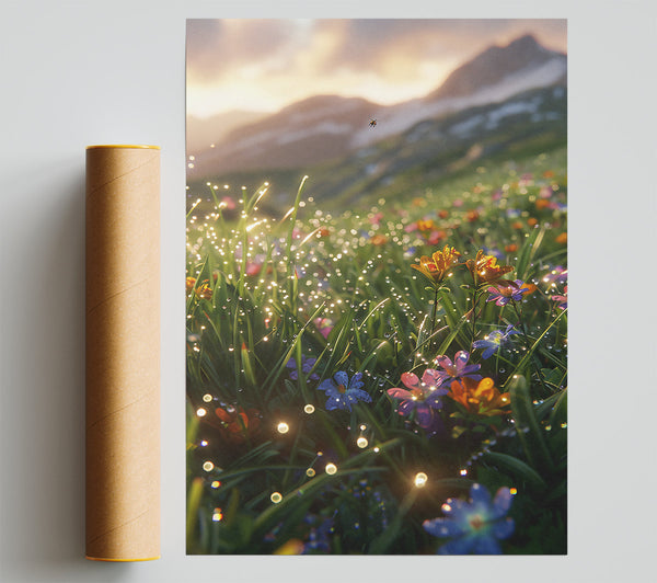 Golden Dewy Meadow Giclee Print