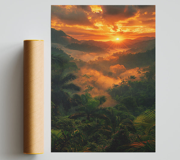 Golden Jungle Sunset Print
