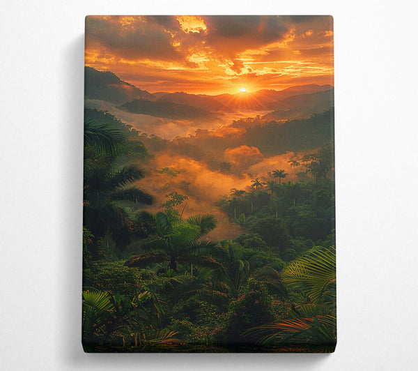  A Canvas Print of Golden Jungle Sunset Canvas Art
