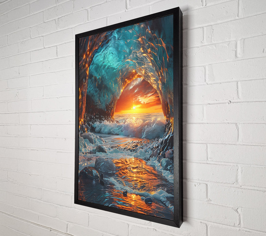  A Canvas Print of Golden Sunset Cave Canvas Art