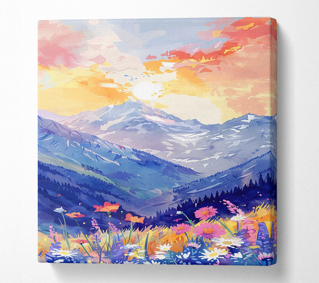 A Canvas Print of Blue Mountain Sunset Canvas Print