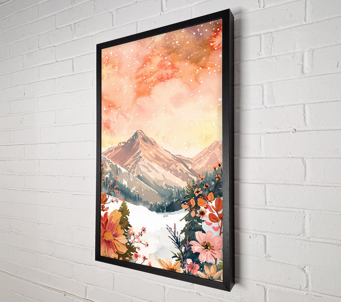  A Canvas Print of Peachy Mountain Bloom Canvas Art