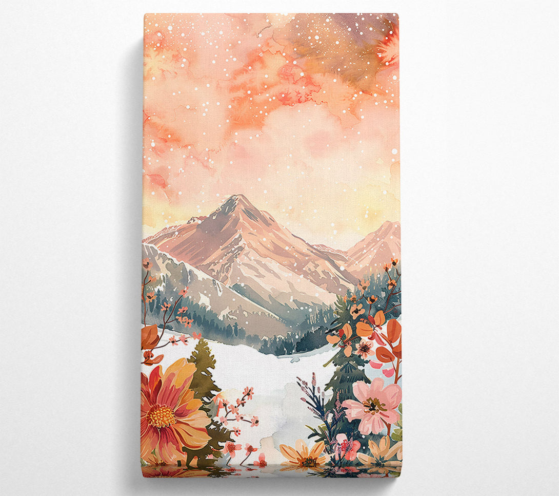  A Canvas Print of Peachy Mountain Bloom Canvas Art