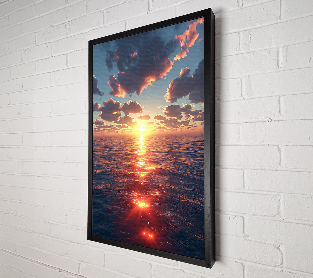  A Canvas Print of Golden Sunset Reflections Canvas Art