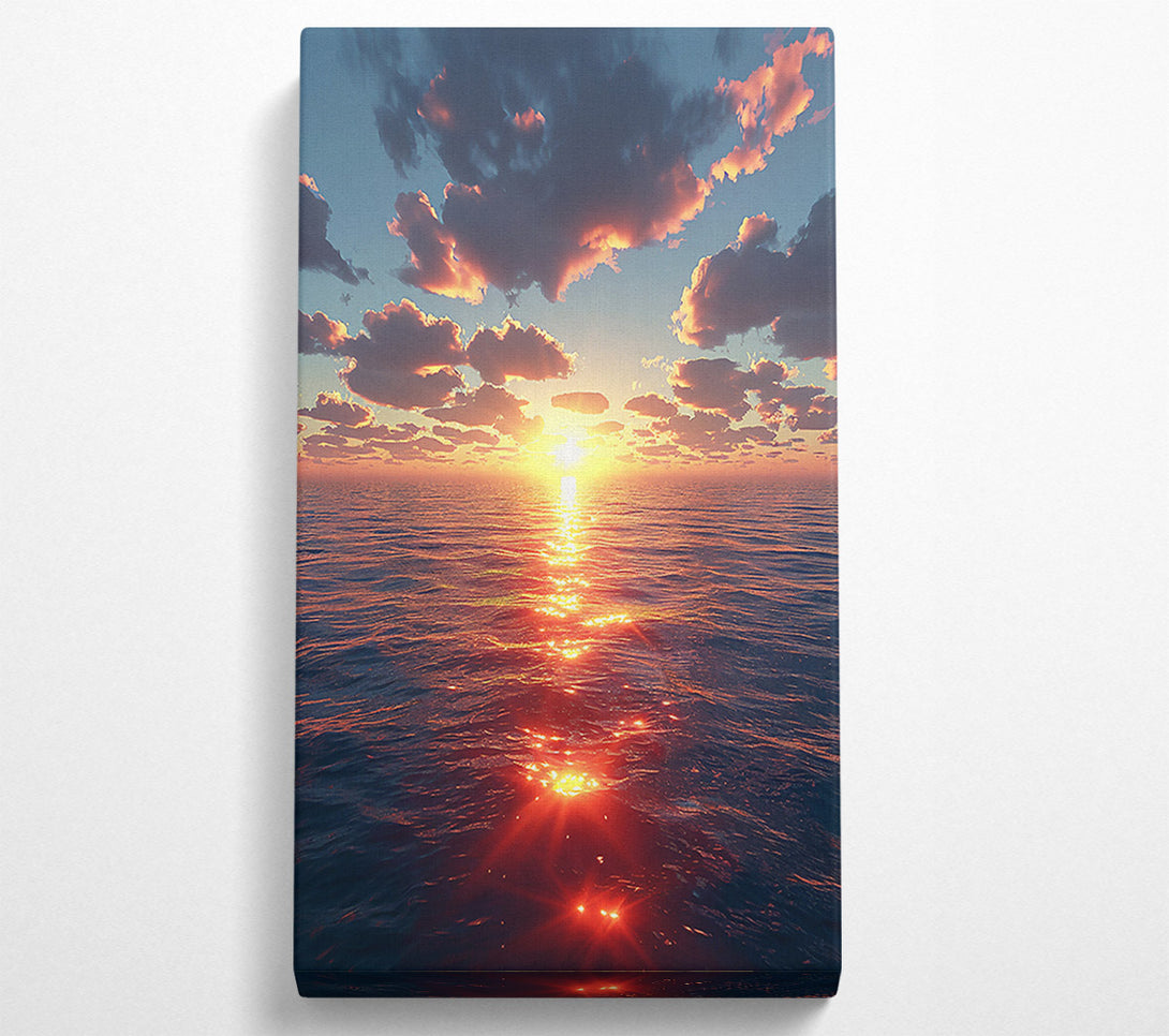  A Canvas Print of Golden Sunset Reflections Canvas Art