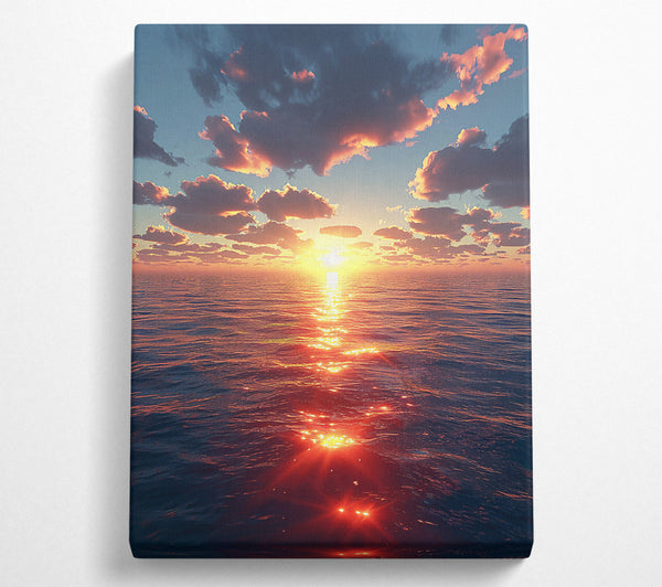  A Canvas Print of Golden Sunset Reflections Canvas Art