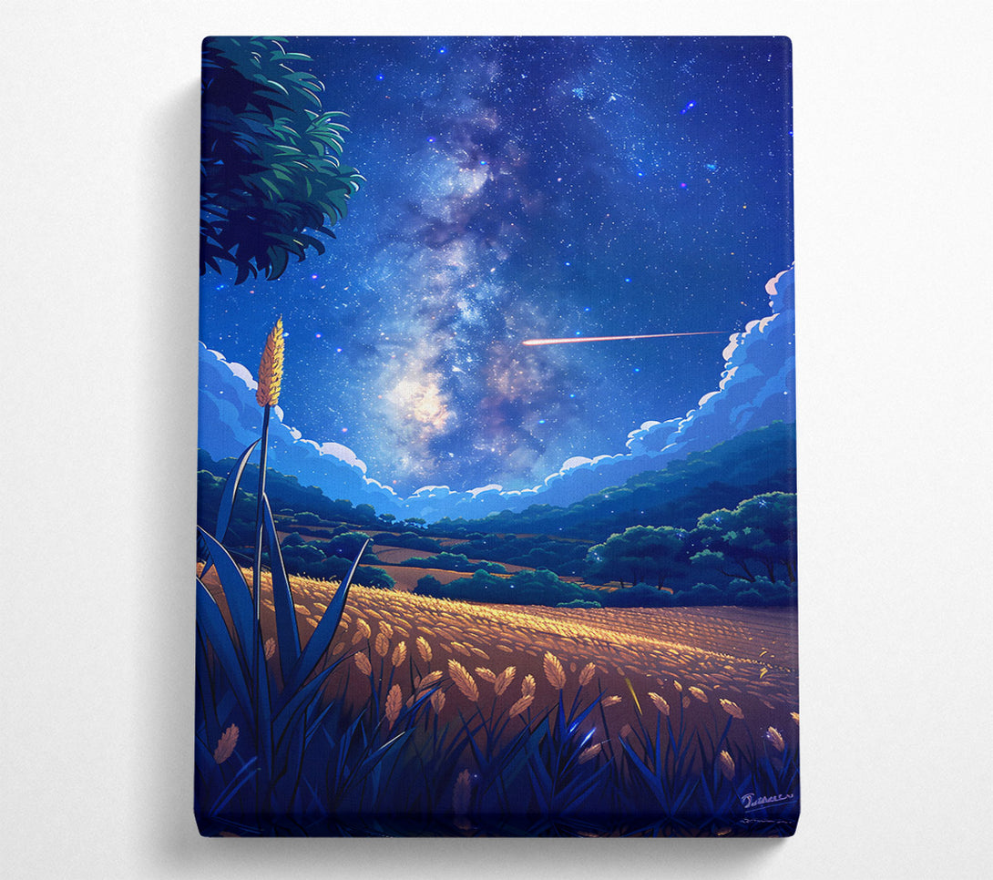  A Canvas Print of Blue Sky Starry Night Canvas Print