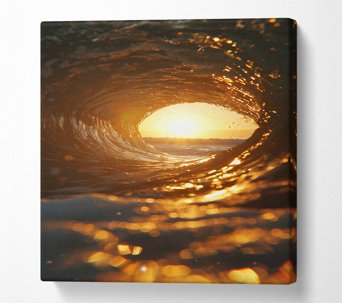  A Canvas Print of Golden Wave Portal Canvas Art