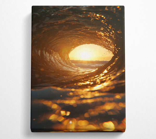  A Canvas Print of Golden Wave Portal Canvas Art