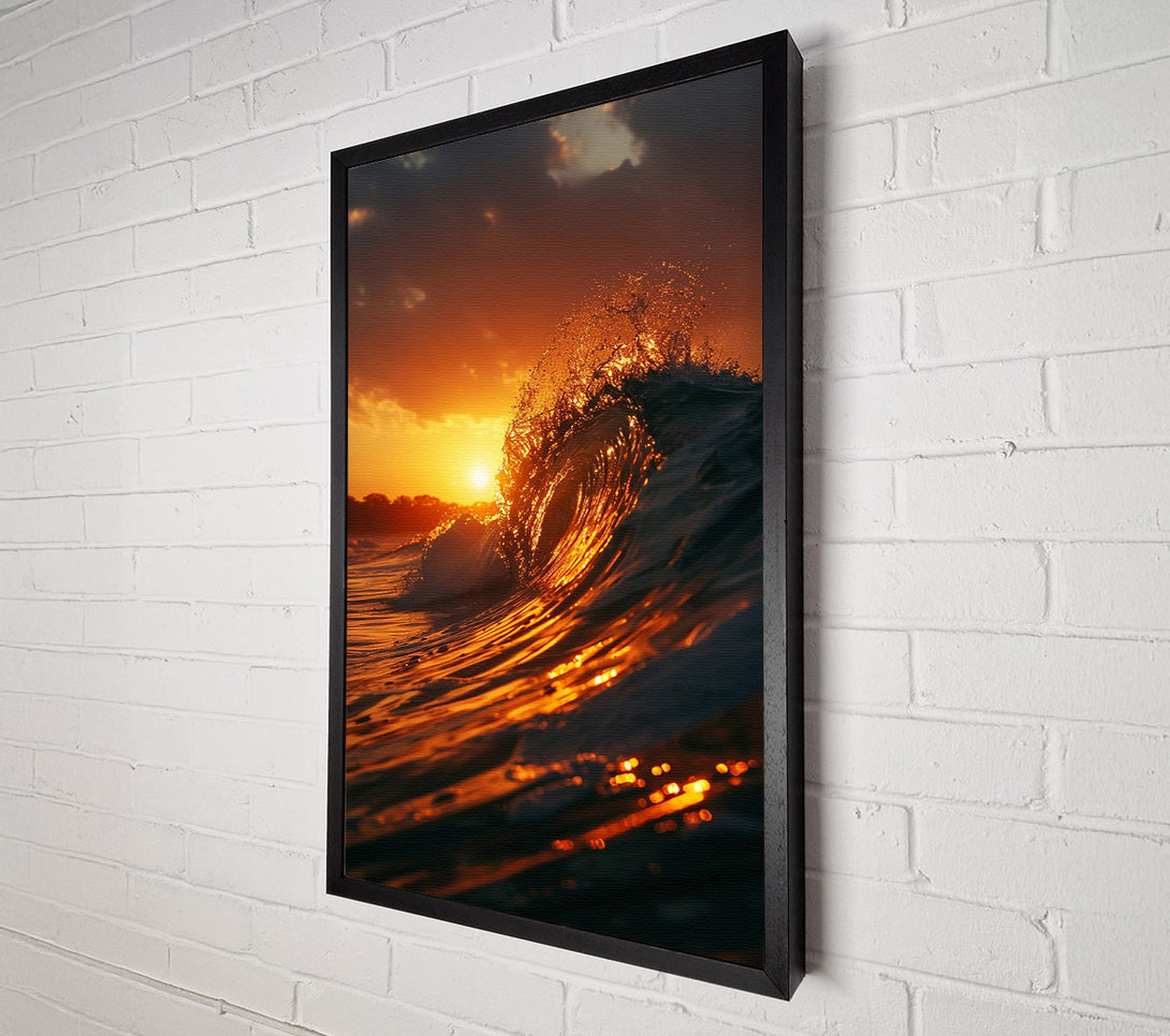  A Canvas Print of Golden Hour Wave Canvas Wall Art