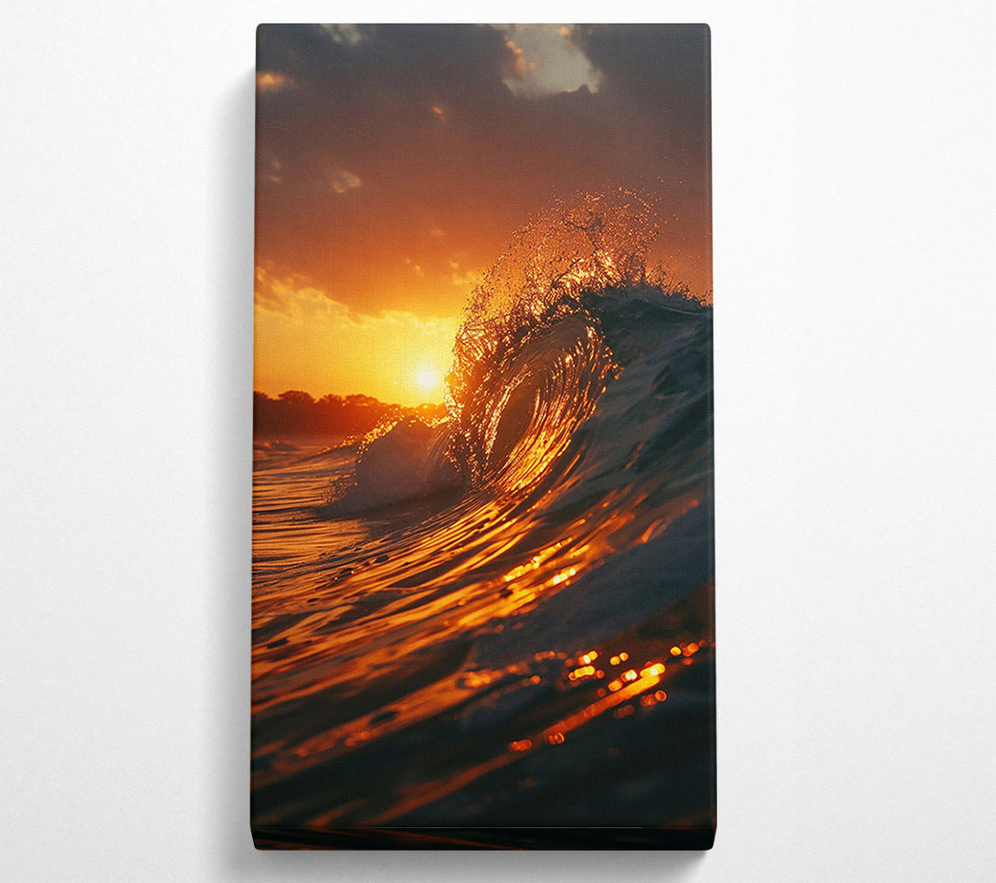  A Canvas Print of Golden Hour Wave Canvas Wall Art