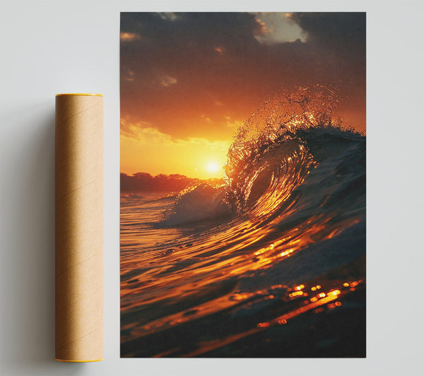 Golden Hour Wave Poster