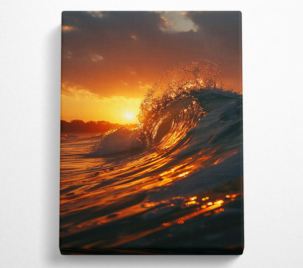  A Canvas Print of Golden Hour Wave Canvas Wall Art