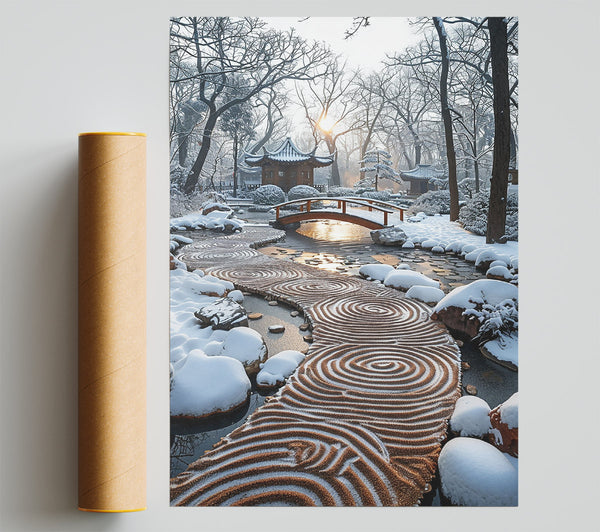 Golden Snow Path Giclee Print