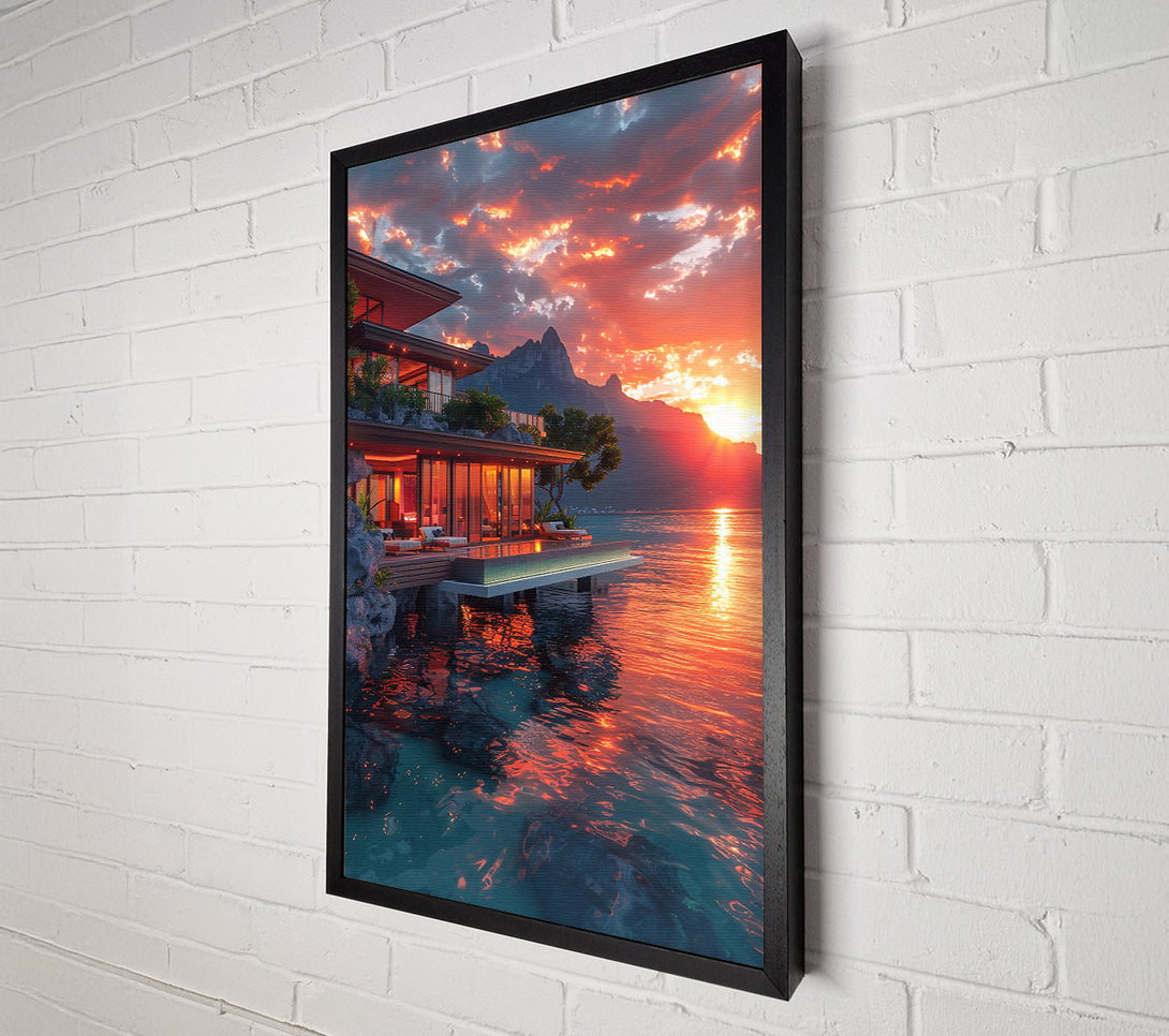  A Canvas Print of Sunset Oasis Glow Canvas Print