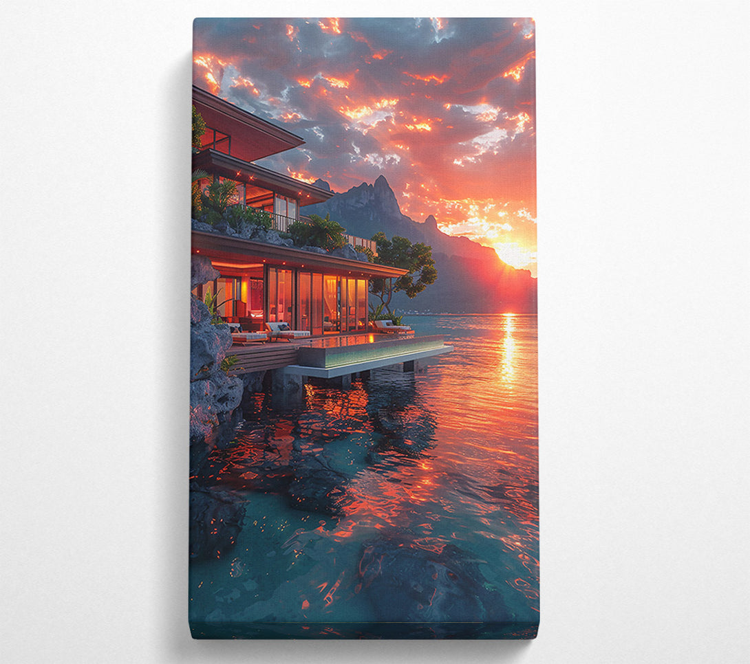  A Canvas Print of Sunset Oasis Glow Canvas Print