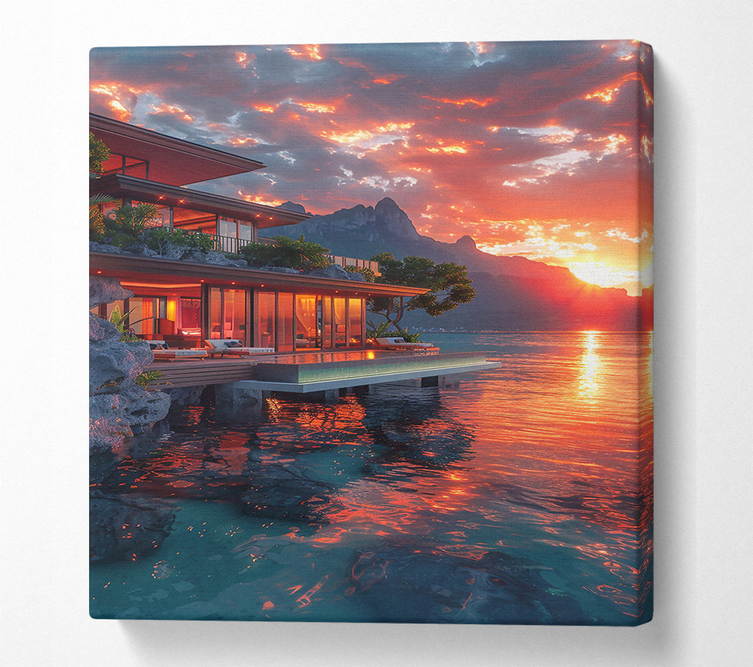  A Canvas Print of Sunset Oasis Glow Canvas Print
