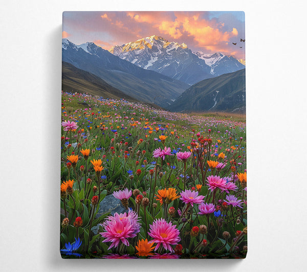  A Canvas Print of Pink Mountain Meadow Canvas Art