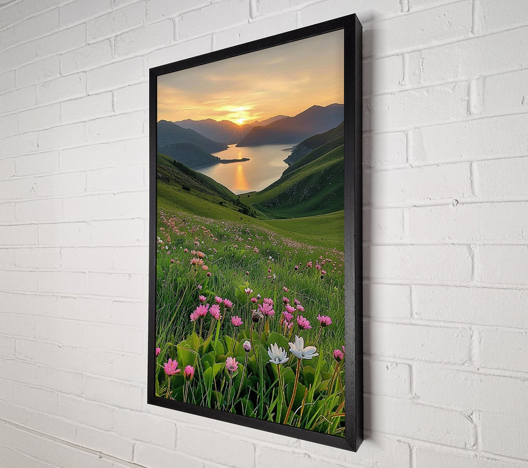  A Canvas Print of Golden Sunset Meadows Canvas Wall Art