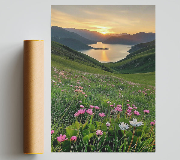 Golden Sunset Meadows Giclee Print