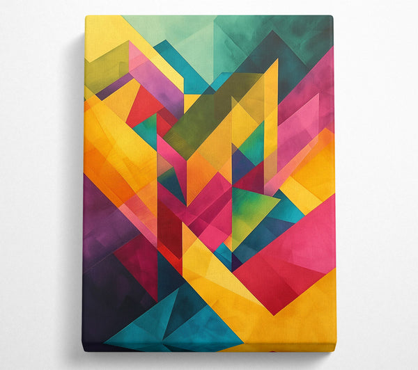  A Canvas Print of Golden Geometric Symphony Canvas Print