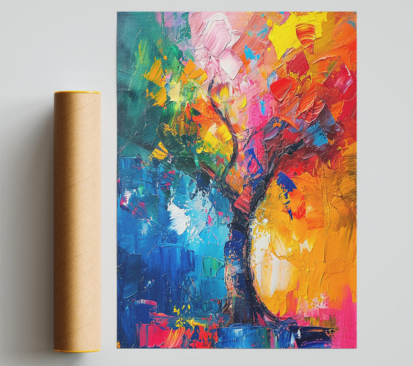 Orange Abstract Tree Giclee Print