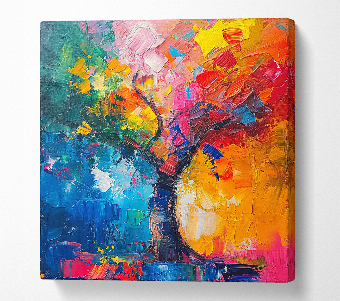  A Canvas Print of Orange Abstract Tree Canvas Print