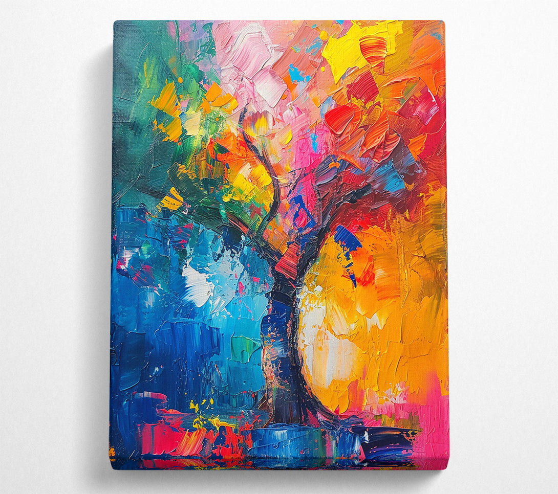  A Canvas Print of Orange Abstract Tree Canvas Print