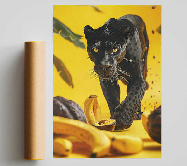Black Panther'S Yellow Feast Print
