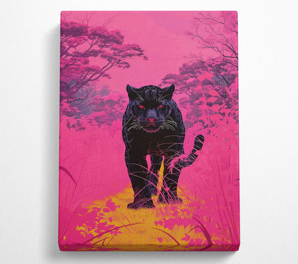  A Canvas Print of Pink Jungle Panther Canvas Art