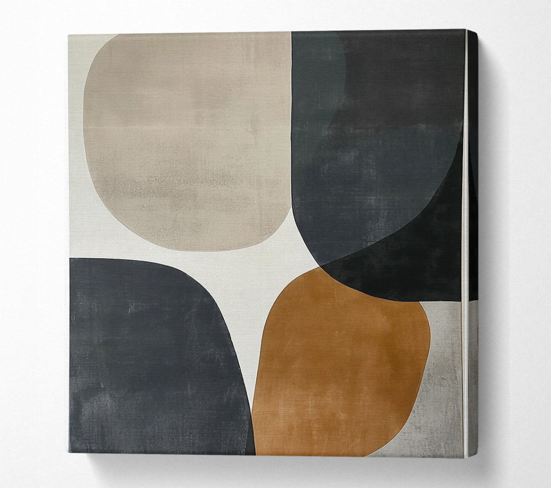 A Canvas Print of Mustard Stone Shapes Canvas Wall Art