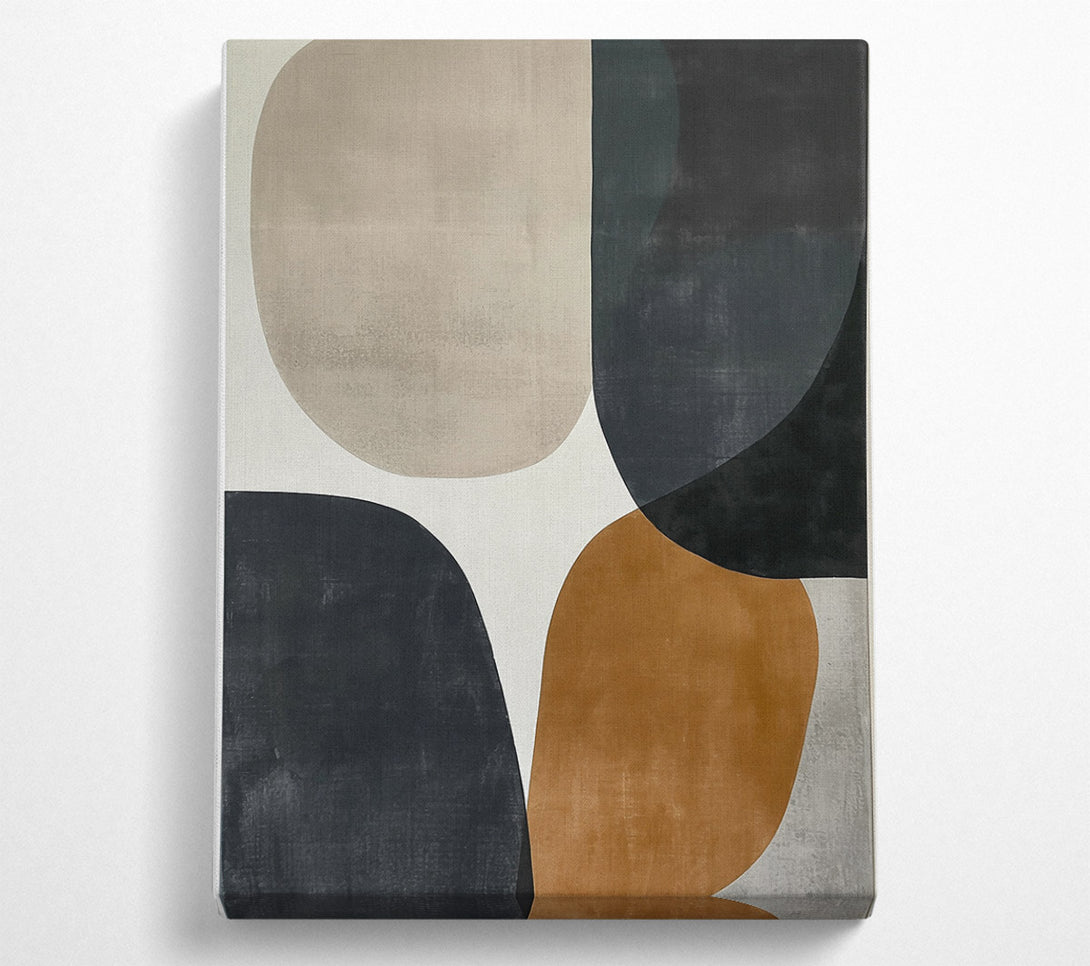  A Canvas Print of Mustard Stone Shapes Canvas Wall Art