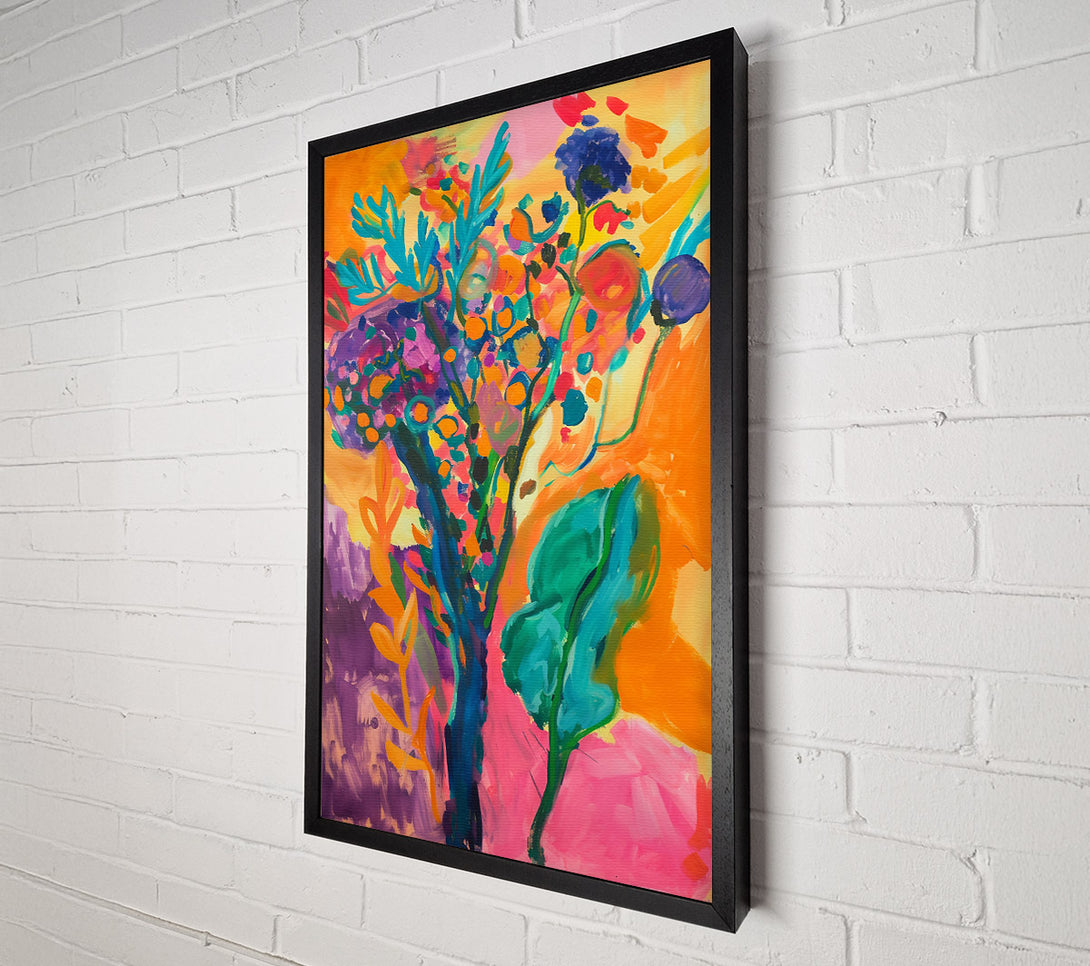  A Canvas Print of Orange Floral Dreams Canvas Art