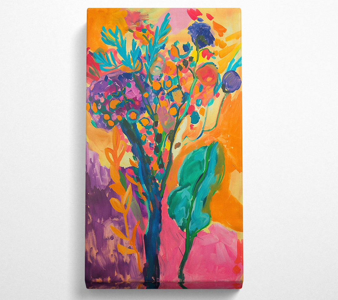  A Canvas Print of Orange Floral Dreams Canvas Art