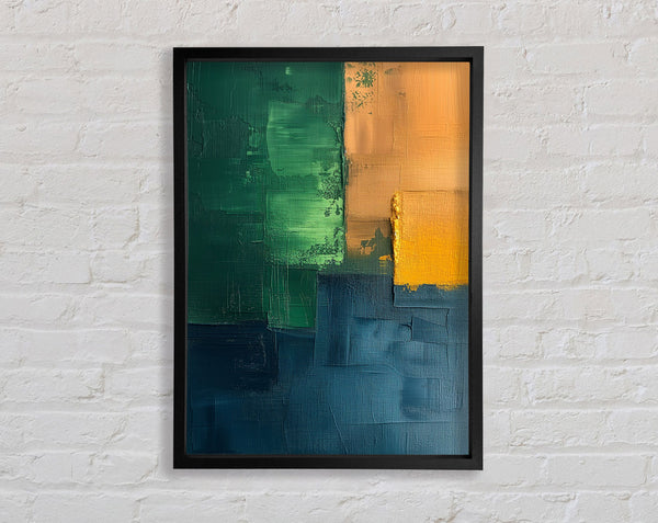 Green Orange And Blue Framed Print