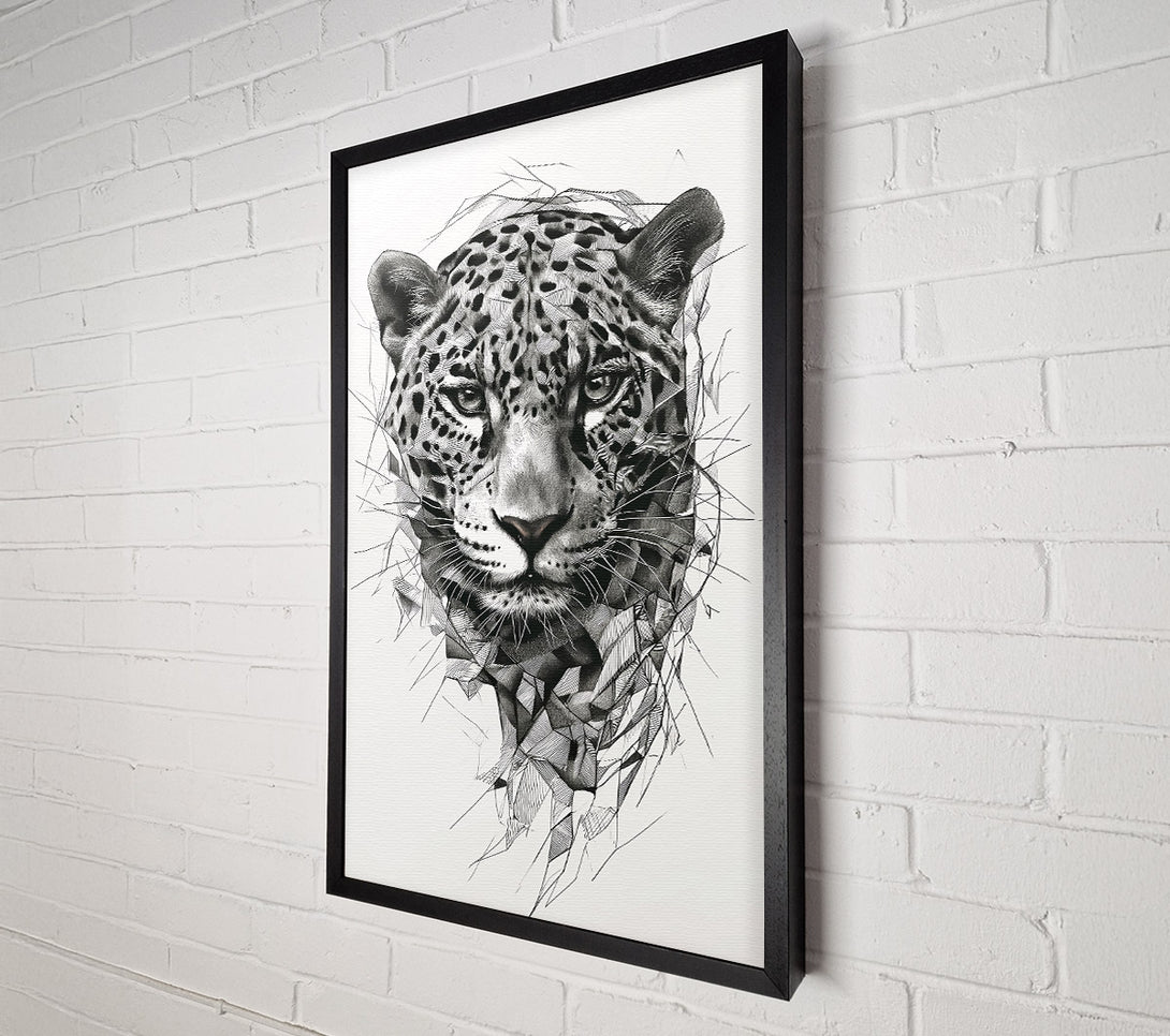  A Canvas Print of White Jaguar Gaze Canvas Wall Art